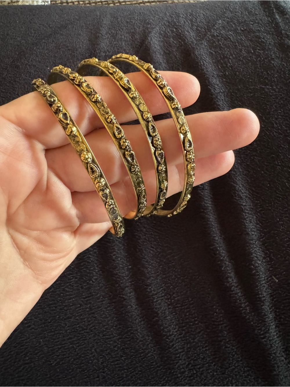 T.J.Maxx Gold-Tone Textured Bangle Bracelet Set